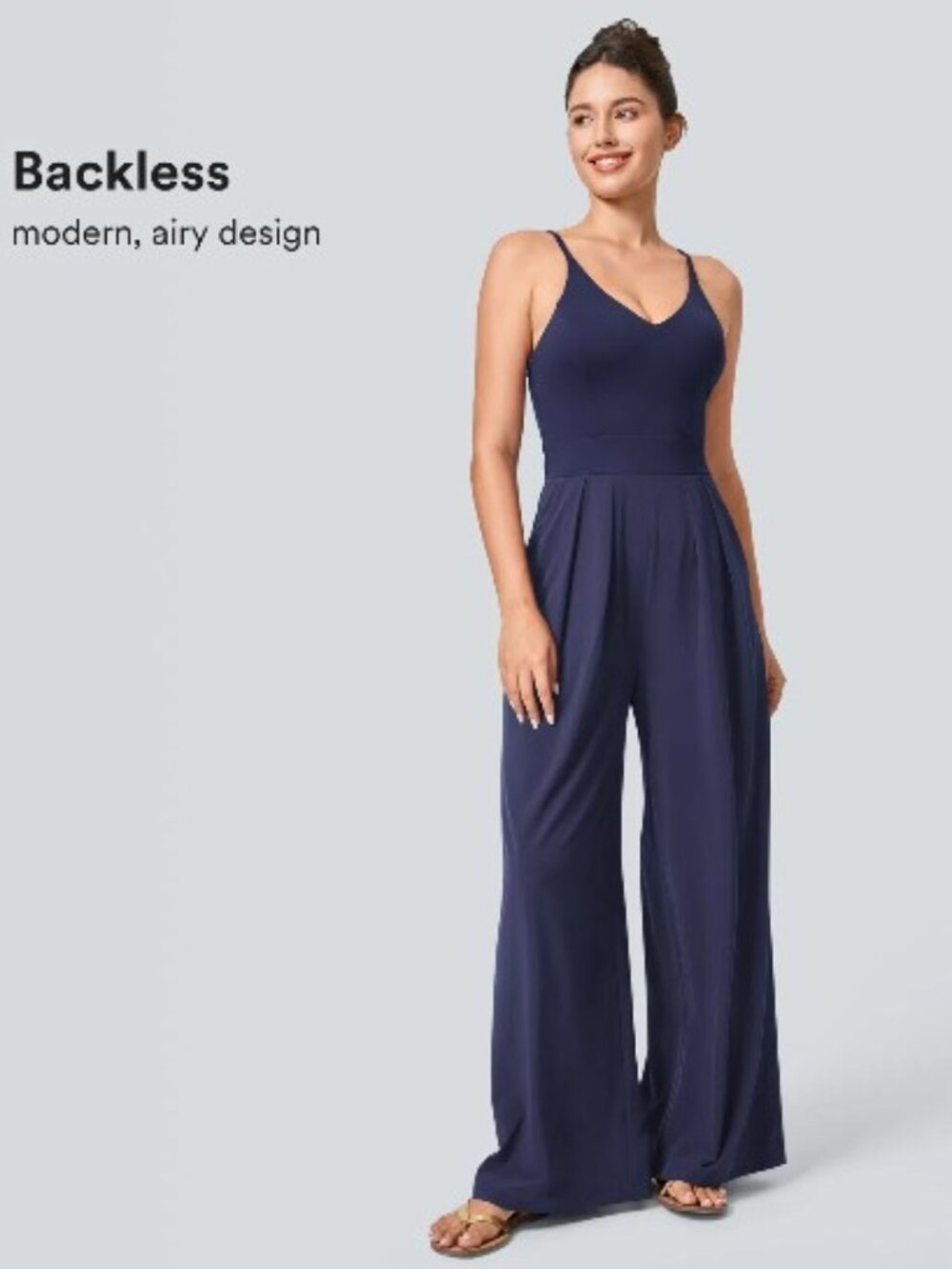 Breezeful™ Backless Side Invisible Zipper Pocket Wide Leg Quick Dry XL
